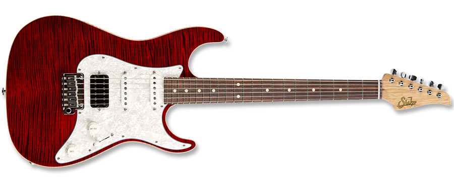 Suhr Korina Flame Chilli Pepper Red