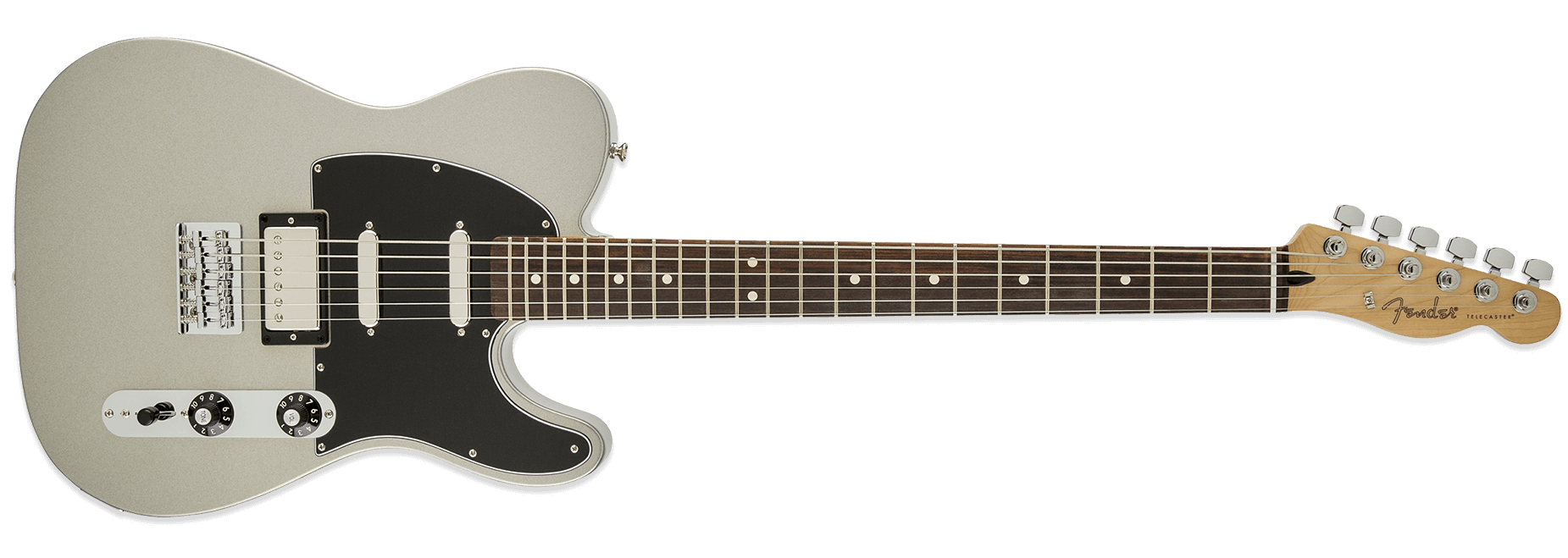 Fender Blacktop Telecaster Baritone Ghost Silver