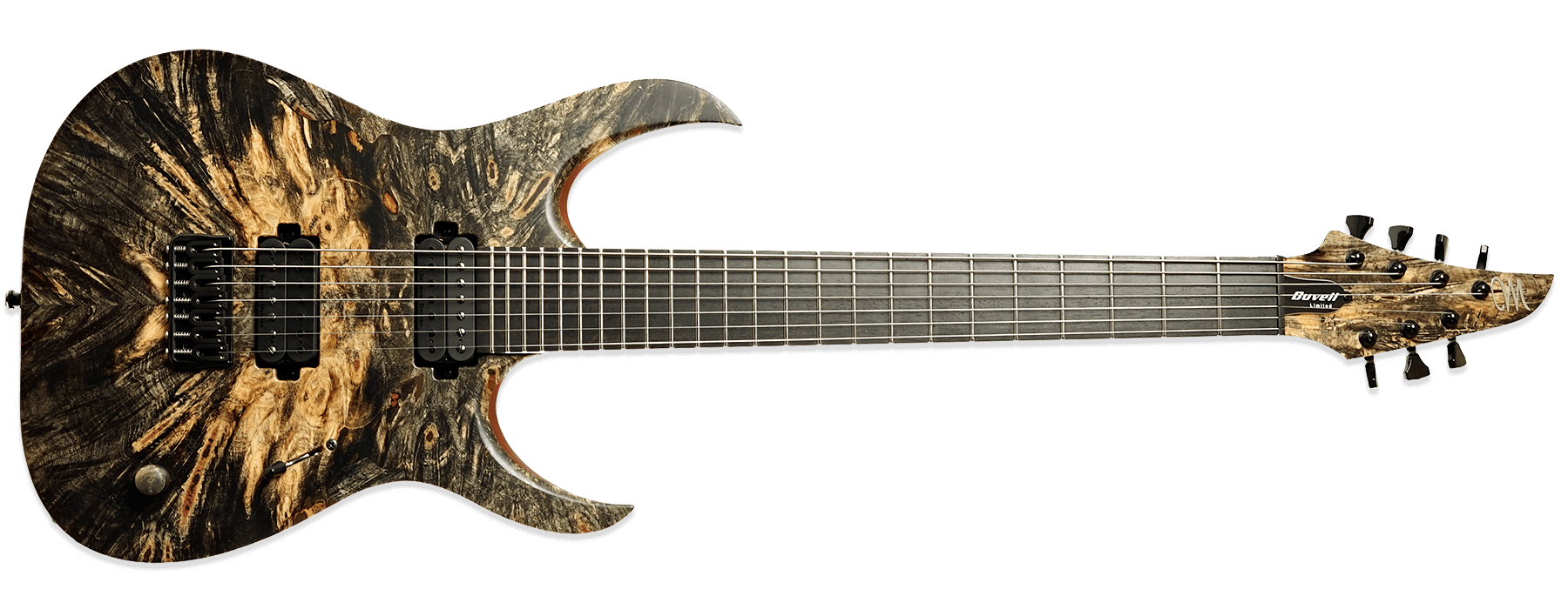 Mayones Duvell Elite 7 Buckeye Burl Trans Natural Satine